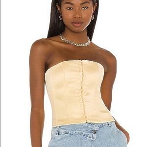 Danielle Guizio Satin Lace Corset! yellow